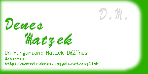 denes matzek business card